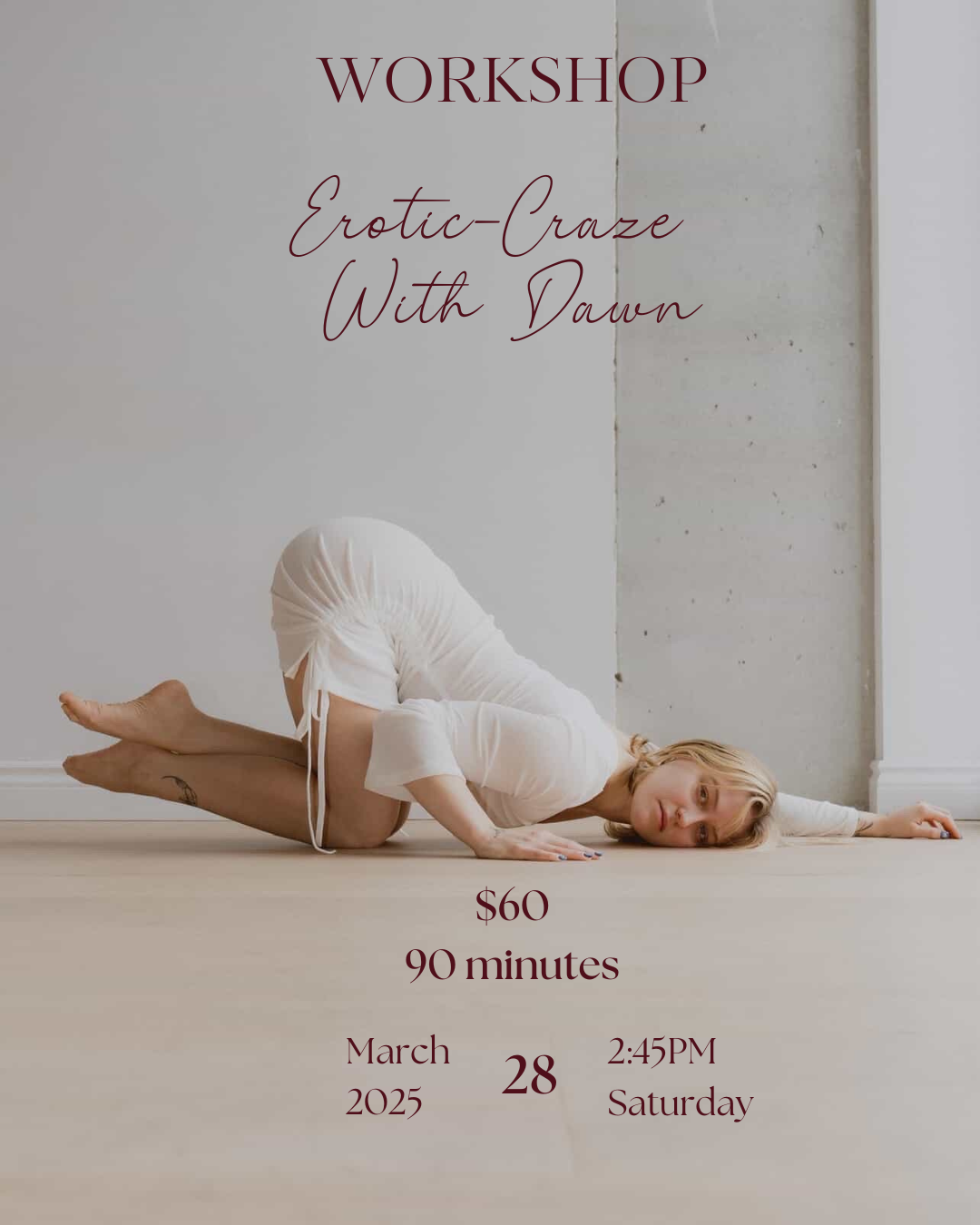 Person doing floorwork in a pole dancing studio in Brossard 