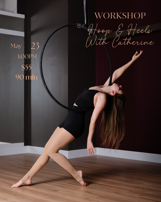 Person doing aerial hoop in a studio in Brossard