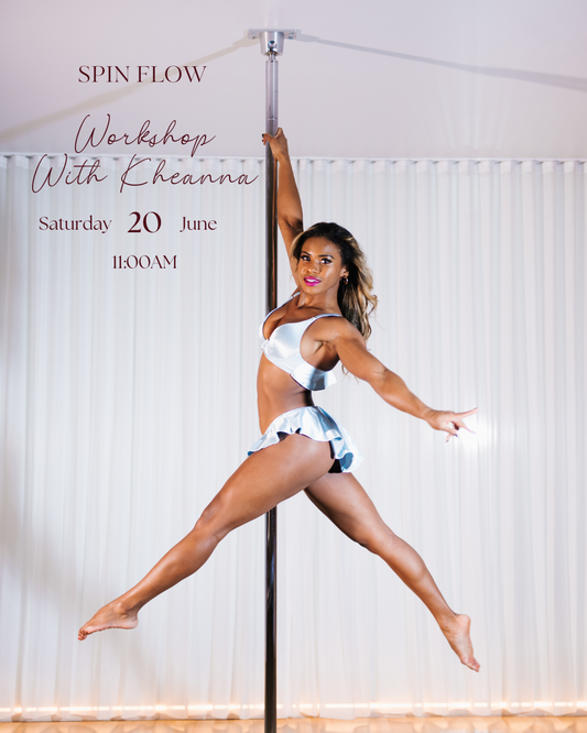 A person doing pole dancing in a pole dance studio in Brossard