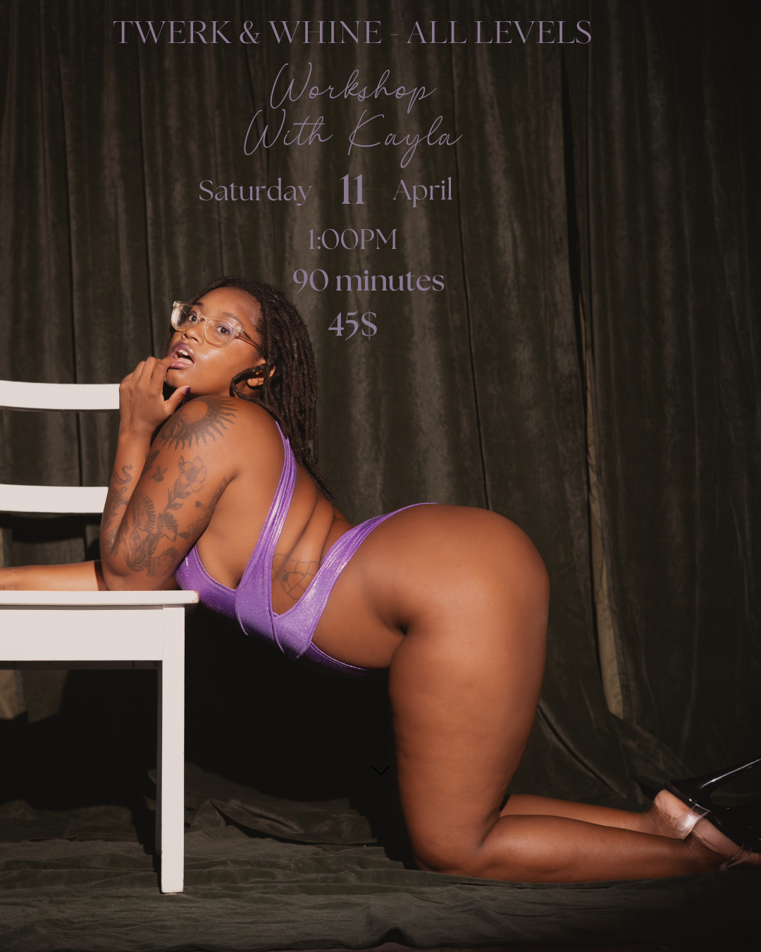 Person doing pole dancing in a pole dancing studio in Brossard. 