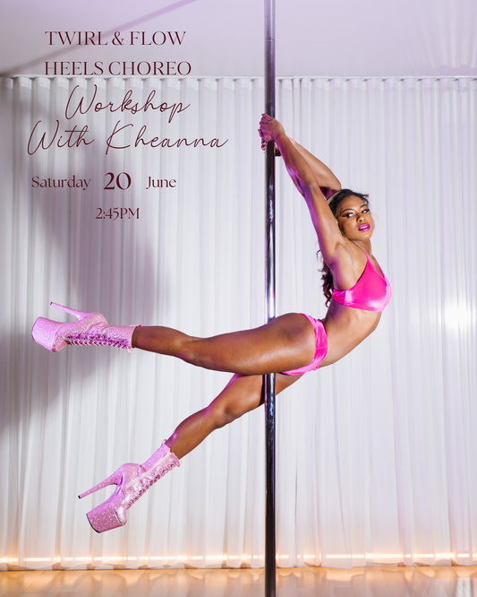 Person doing pole dancing in a pole dance studio in Montreal 